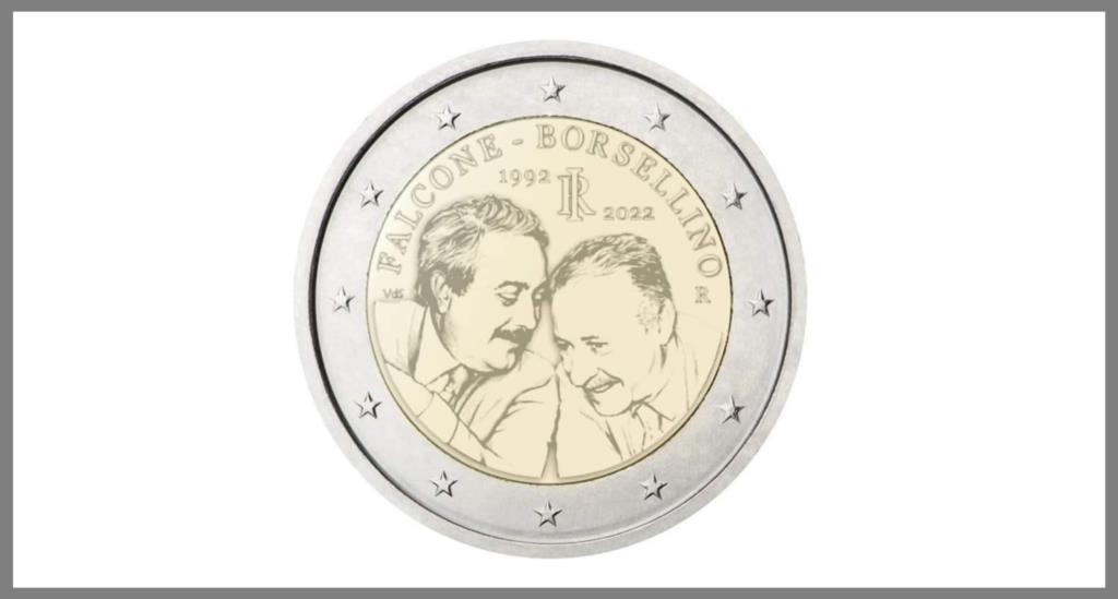A 30 anni dalla strage di Capaci la moneta 2 euro con Falcone e Borsellino