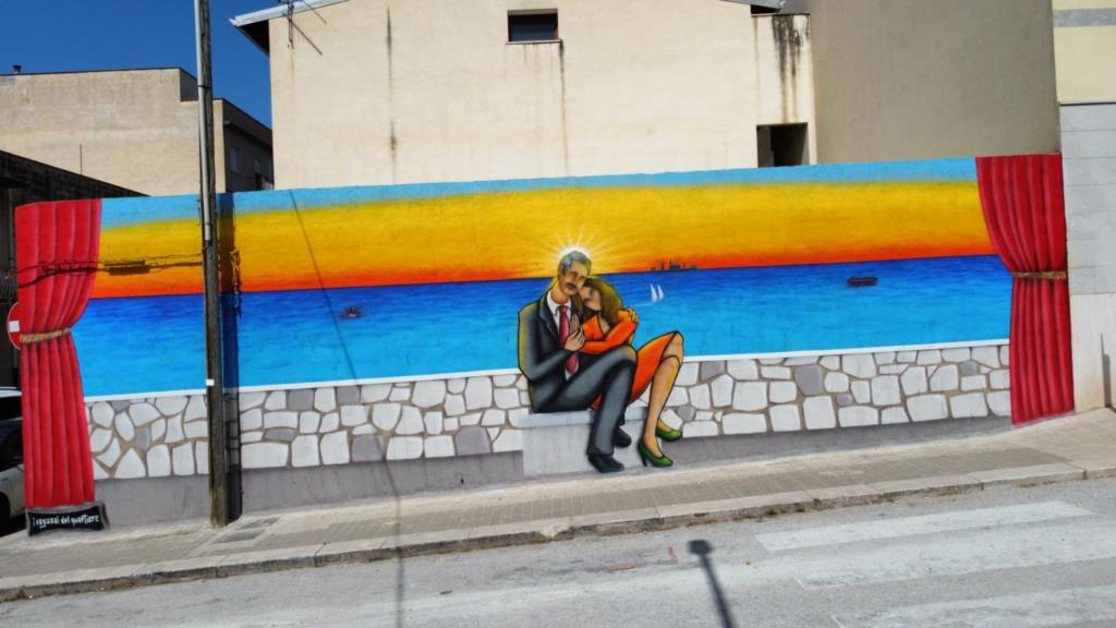 Erice, inaugurato murales antimafia a Villa Mokarta