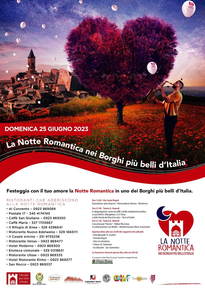 Domenica 25 giugno ad Erice la Notte Romantica