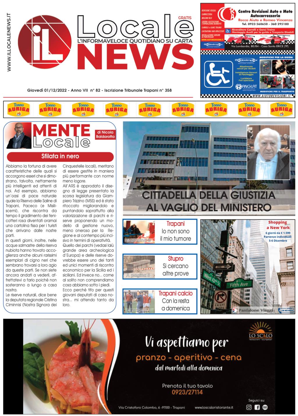Edizione di oggi, giovedì 01 Dicembre 2022, del nostro giornale