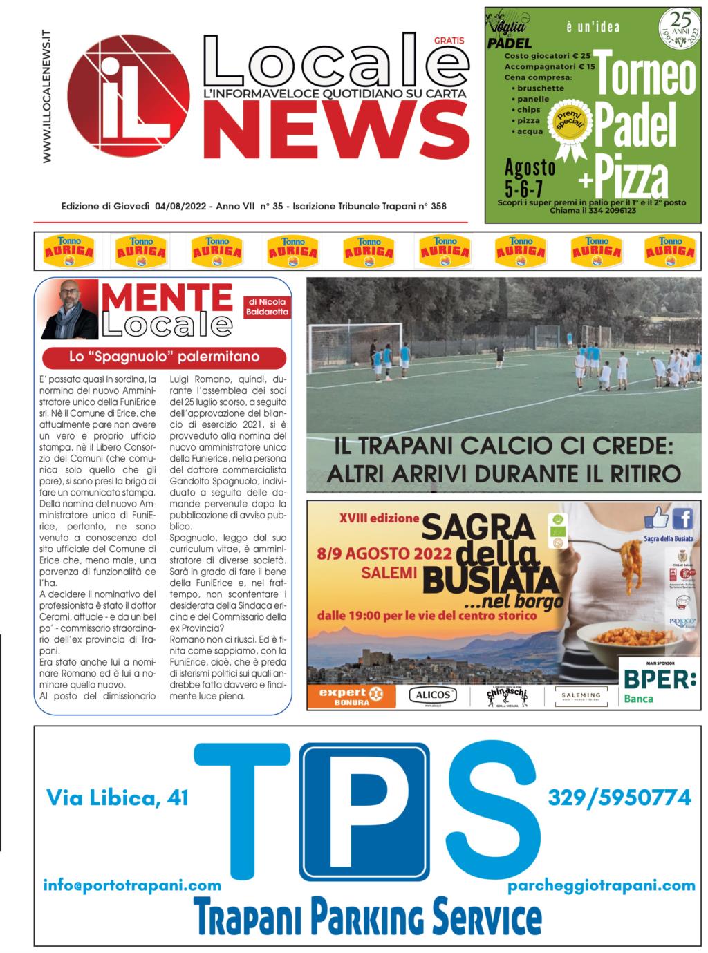 Edizione di oggi, giovedì 04 Agosto 2022, del nostro giornale