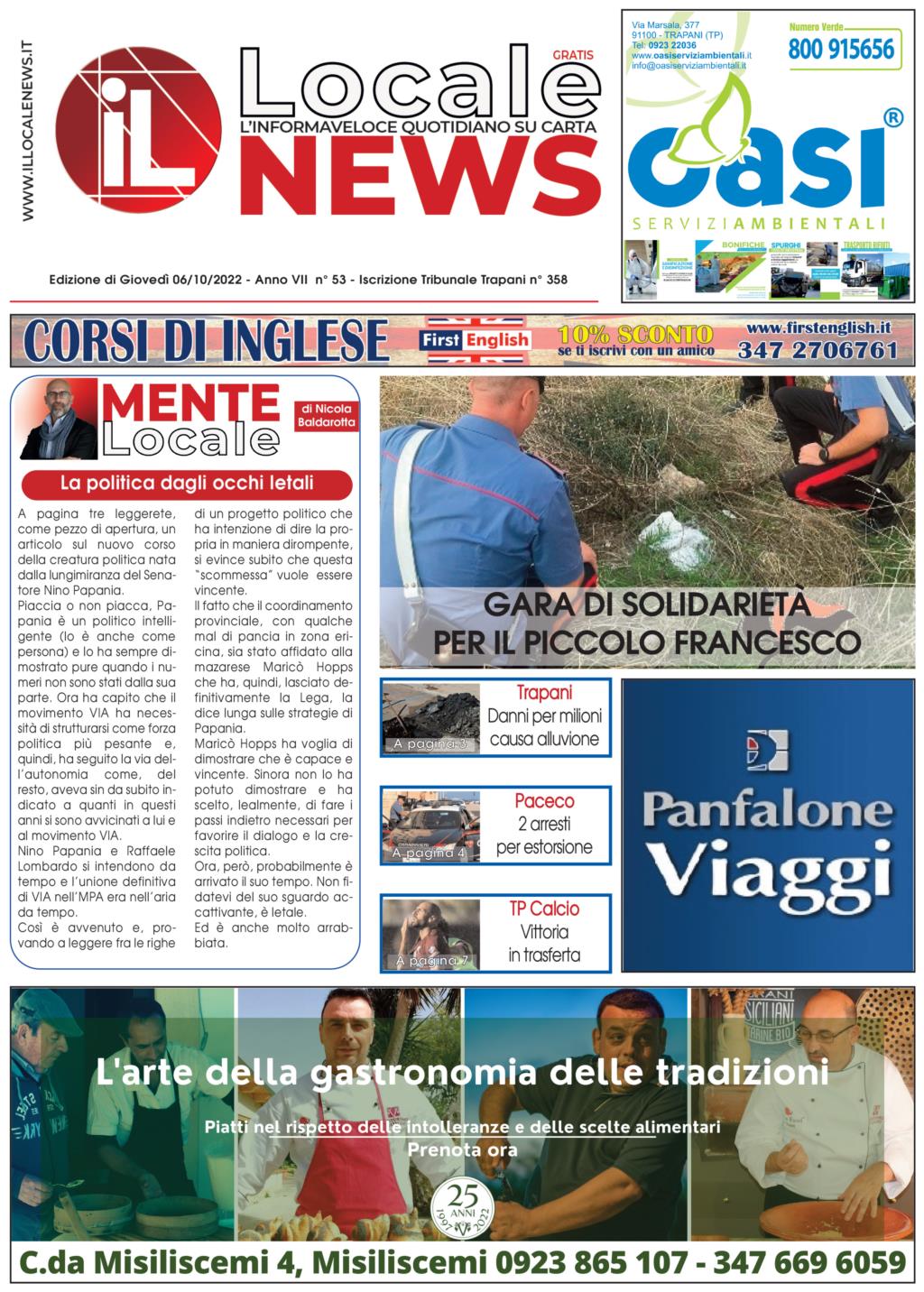 Edizione di oggi, giovedì 06 Ottobre 2022, del nostro giornale