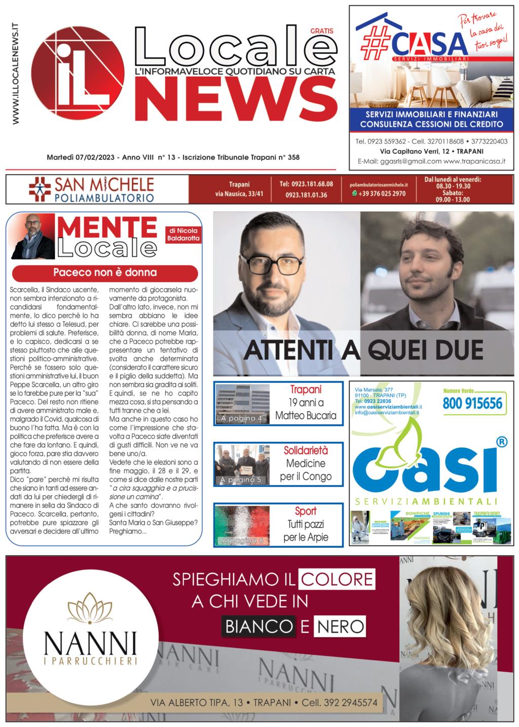 Edizione di oggi, martedì 07 Febbraio 2023, del nostro giornale