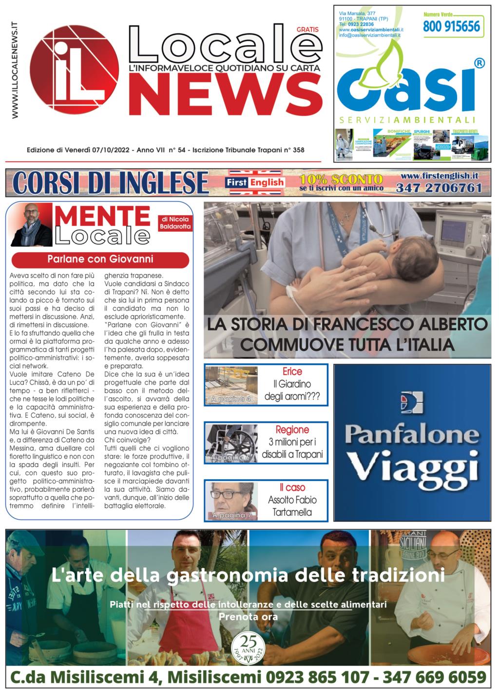 Edizione di oggi, venerdì 07 Ottobre 2022, del nostro giornale