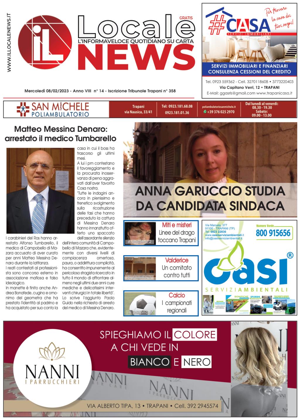Edizione di oggi, mercoledì 08 Febbraio 2023, del nostro giornale