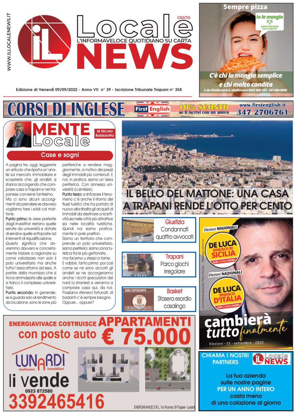 Edizione di oggi, venerdì 09 settembre 2022, del nostro giornale