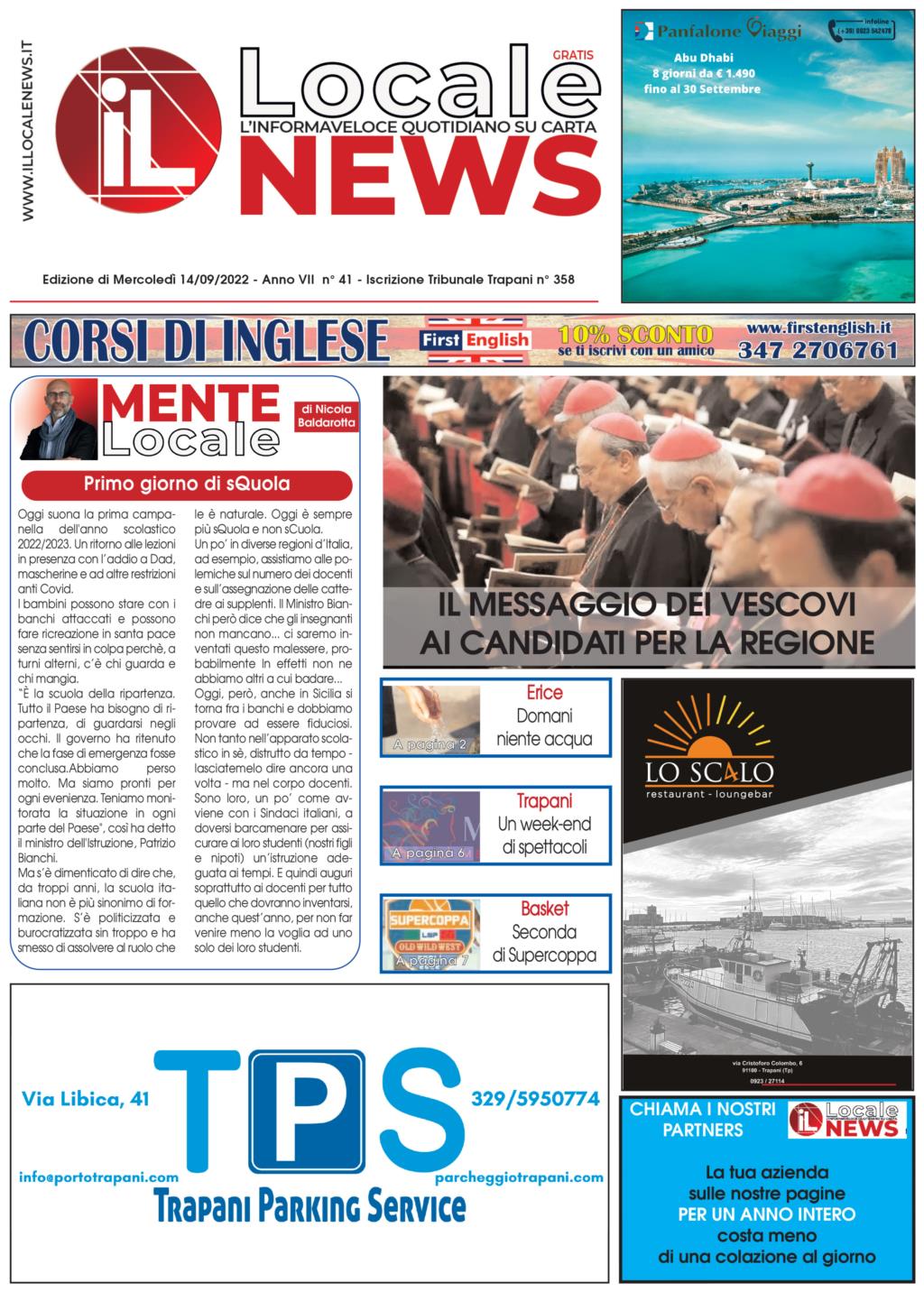 Il giornale di oggi, mercoledì 14 Settembre 2022