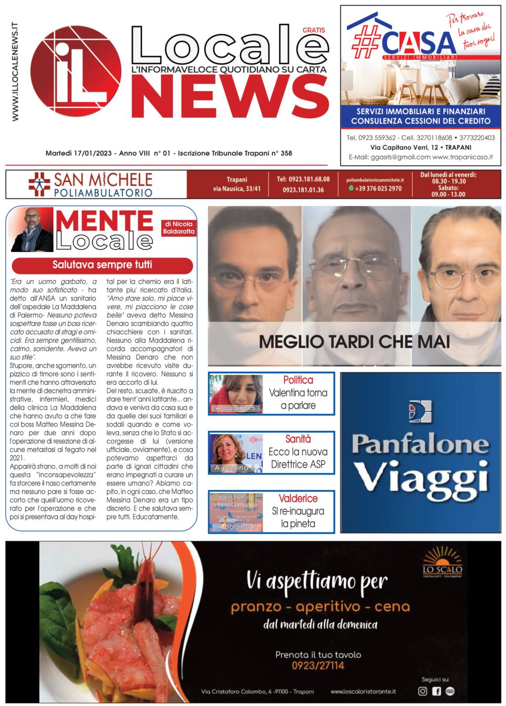 Il giornale di oggi, martedì 17 Gennaio 2023