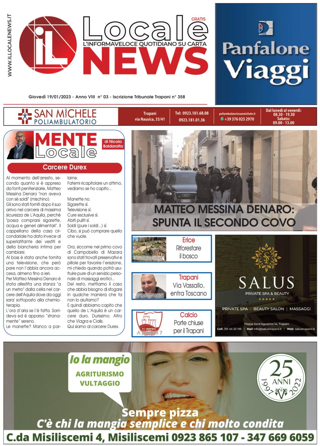 Edizione di oggi, giovedì 19 Gennaio 2023, del nostro giornale