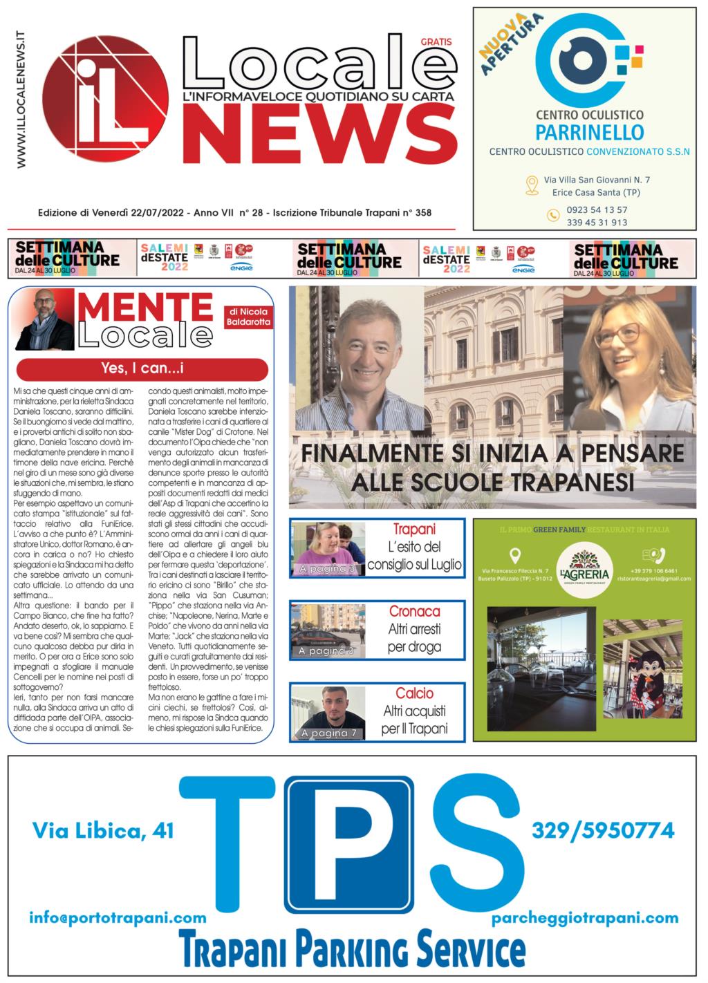 Edizione di oggi, venerdì 22 luglio 2022, del nostro giornale