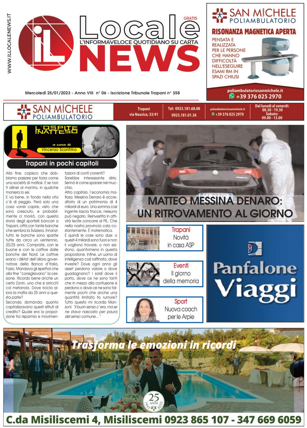 Edizione di oggi, mercoledì 25 Gennaio 2023, del nostro giornale