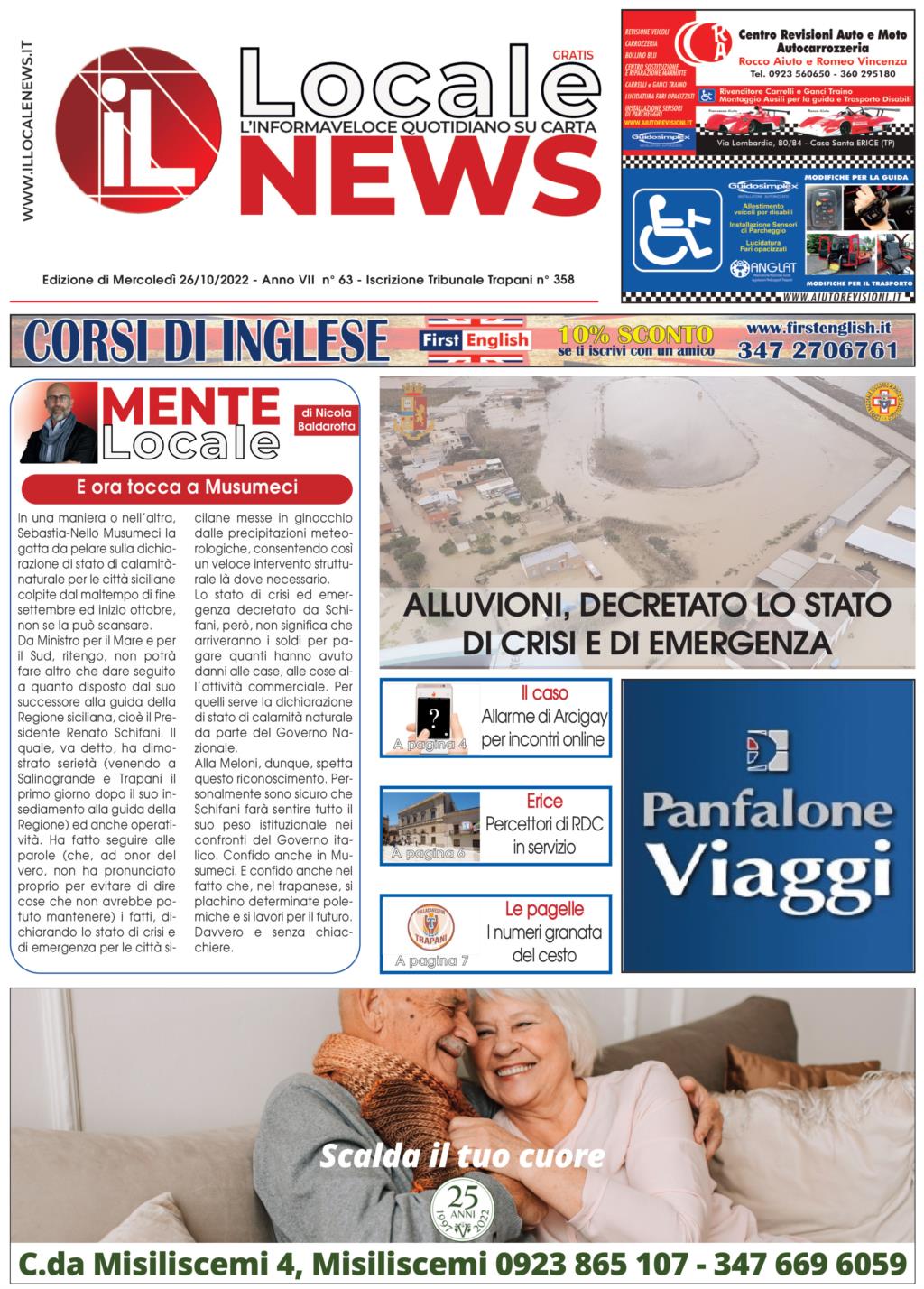 Il giornale di oggi, mercoledì 26 Ottobre 2022