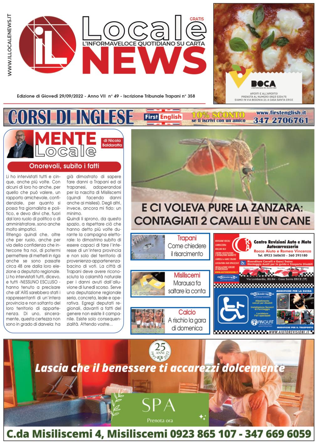Edizione di oggi, giovedì 29 Settembre 2022, del nostro giornale