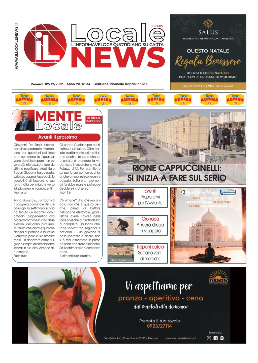 Edizione di oggi, venerdì 02 Dicembre 2022, del nostro giornale