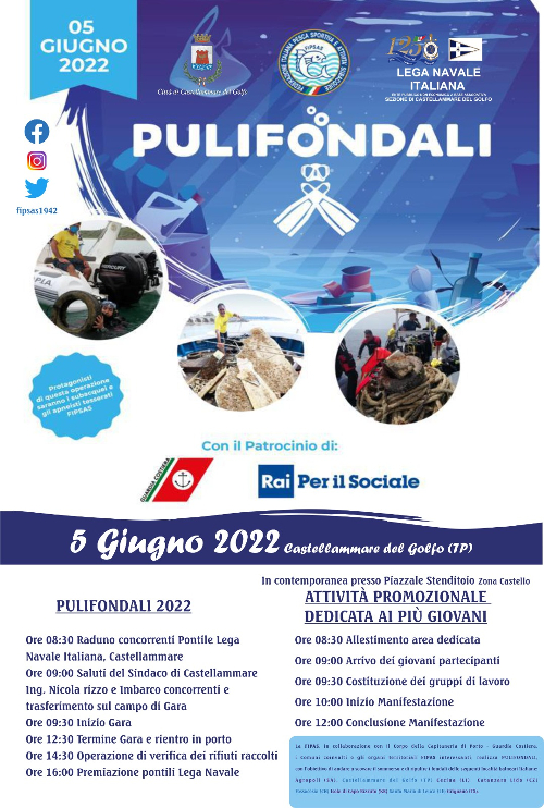 «Pulifondali»: gara di raccolta rifiuti con i subacquei e gli apneisti della FIPSAS a Castellammare del Golfo