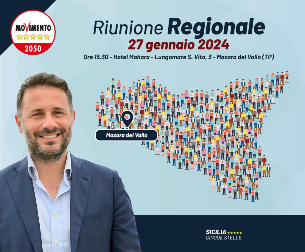 Riunione regionale del Movimento 5 stelle sabato 27 gennaio a Mazara del Vallo