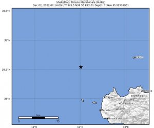 Sciame sismico nella notte al largo delle Egadi