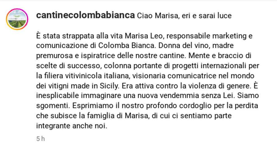 «Ciao Marisa, eri e sarai luce»