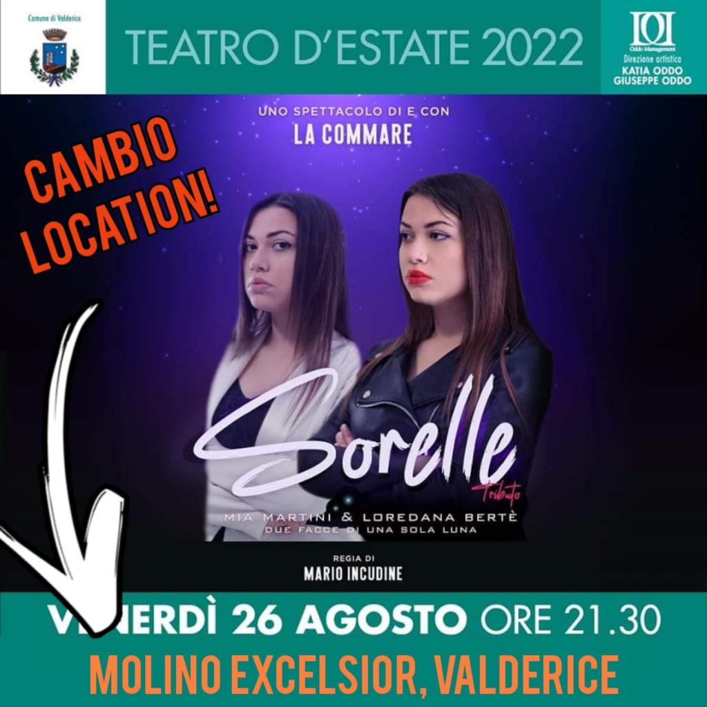 Valderice, lo spettacolo 'Sorelle' cambia location