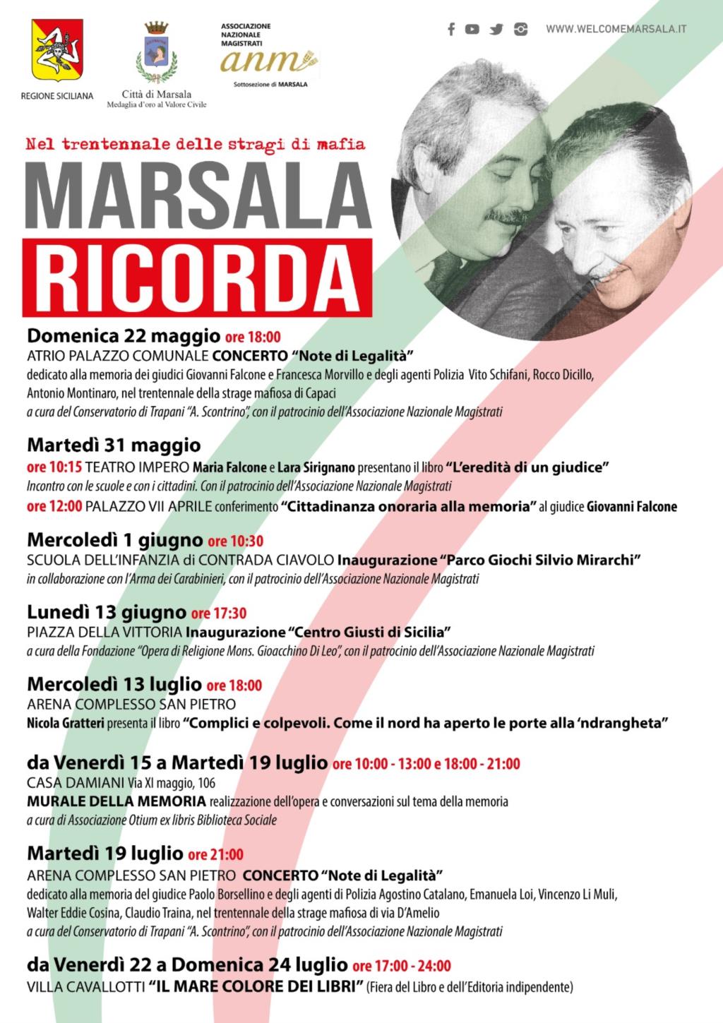 Trentennale stragi di mafia a Marsala: appuntamenti rinviati
