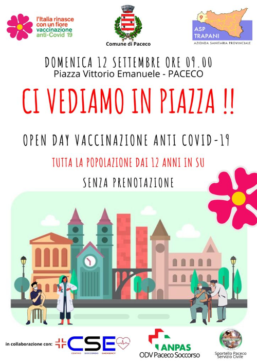 Paceco: vaccinazioni in piazza Vittorio Emanuele