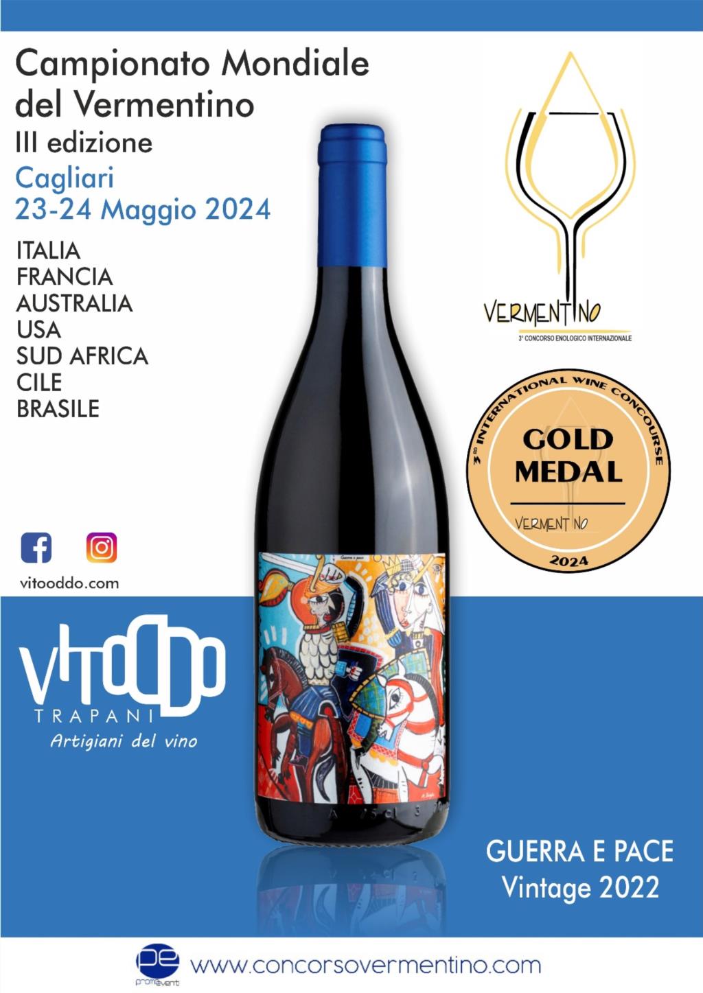 Vino trapanese vince la medaglia d’oro al “Concorso internazionale Vermentino”