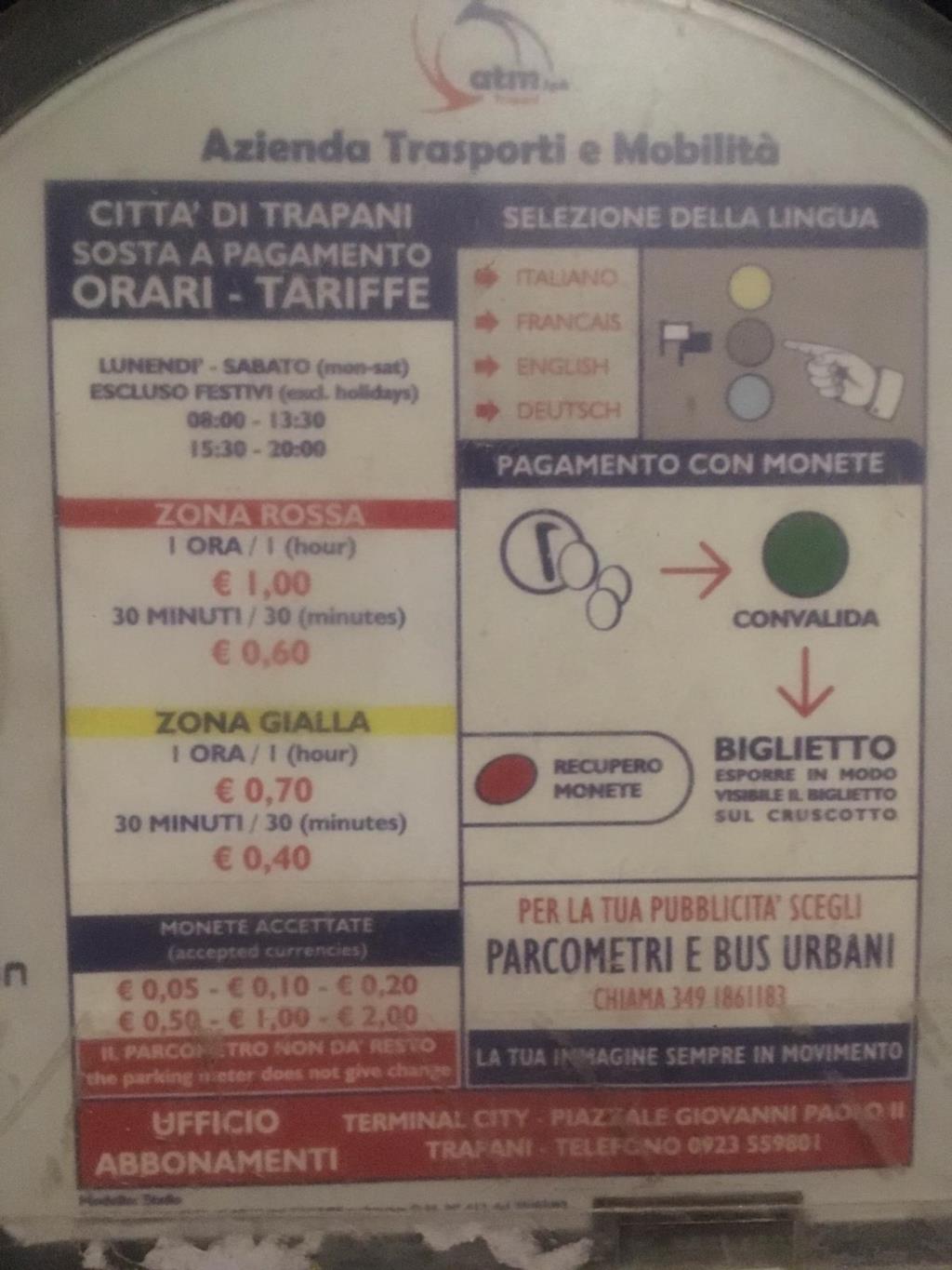 Trapani, aumenta 'a sorpresa' il costo delle strisce blu