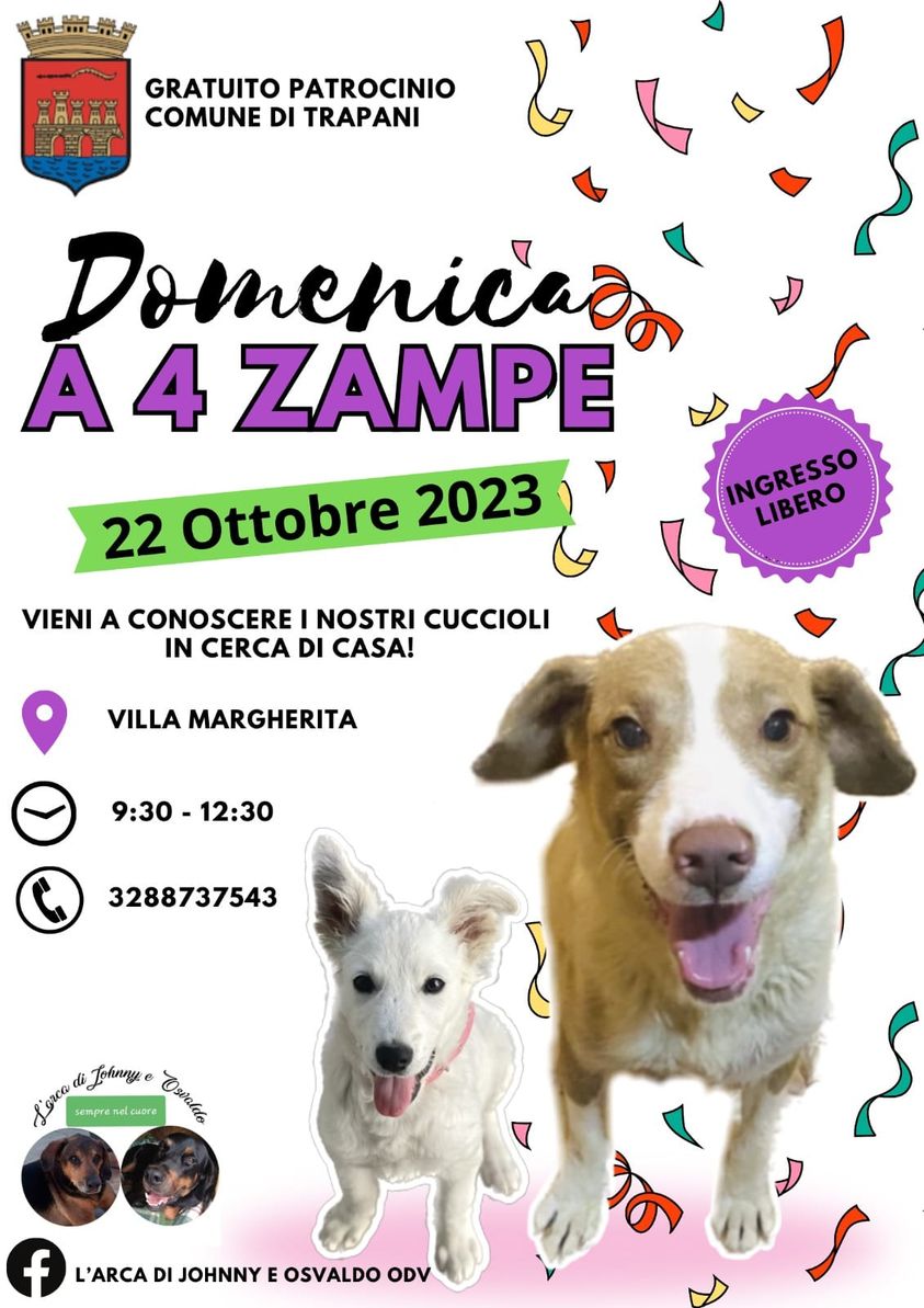 Trapani, 'Domenica a 4 zampe' a villa Margherita